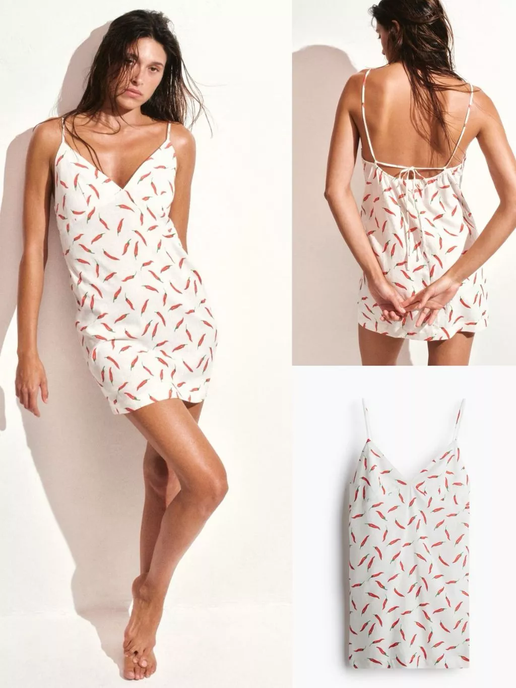 Mini Dress Pantai Bahan Linen HM Beach Mini Dress - 2414