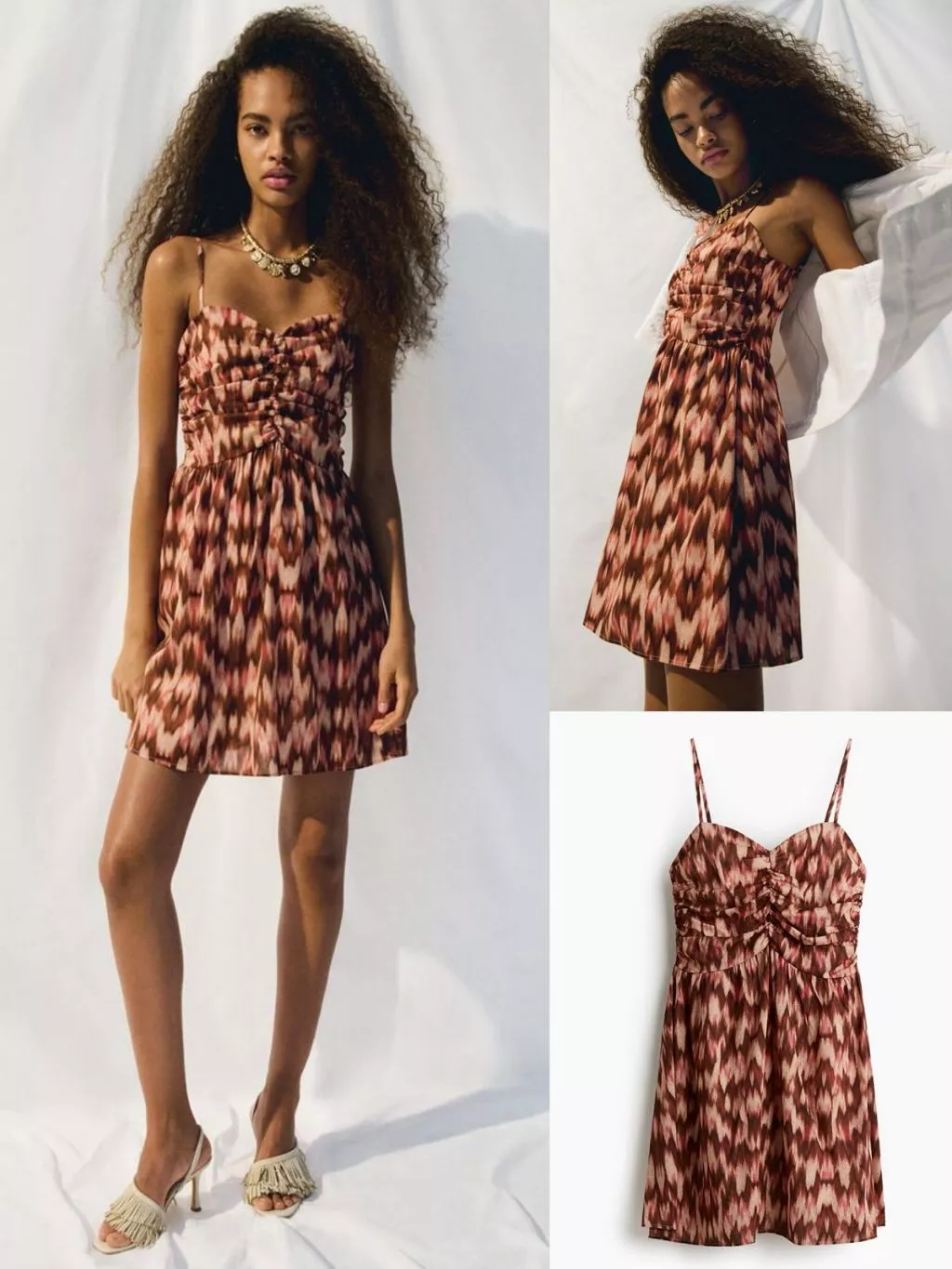 Mini Dress Wanita HM Printed Strappy Dress - 2426