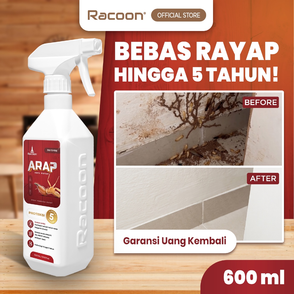 Jual Racoon Obat Anti Rayap Spray ARAP 600 ml / Racun Rayap Semprot ...