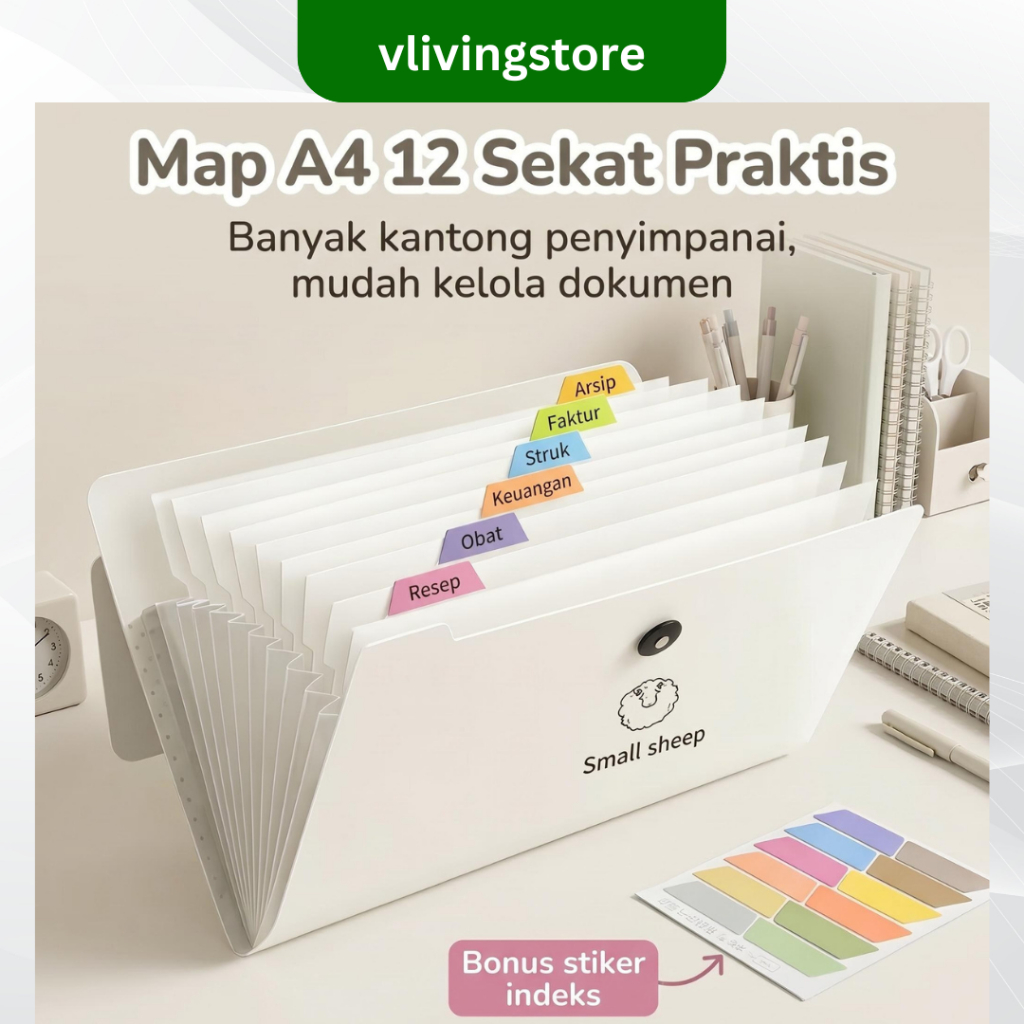 Jual Map Dokumen Expanding File A4 12 Sekat | Folder Arsip Plastik ...