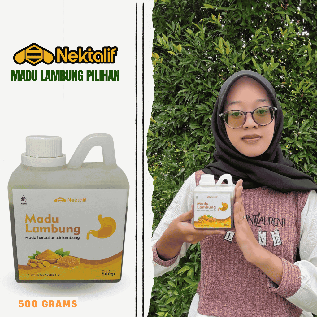 Madu Lambung Nektalif 500g - Madu Herbal Asam Lambung Gerd Maag Kronis & Sakit Ulu Hati Original