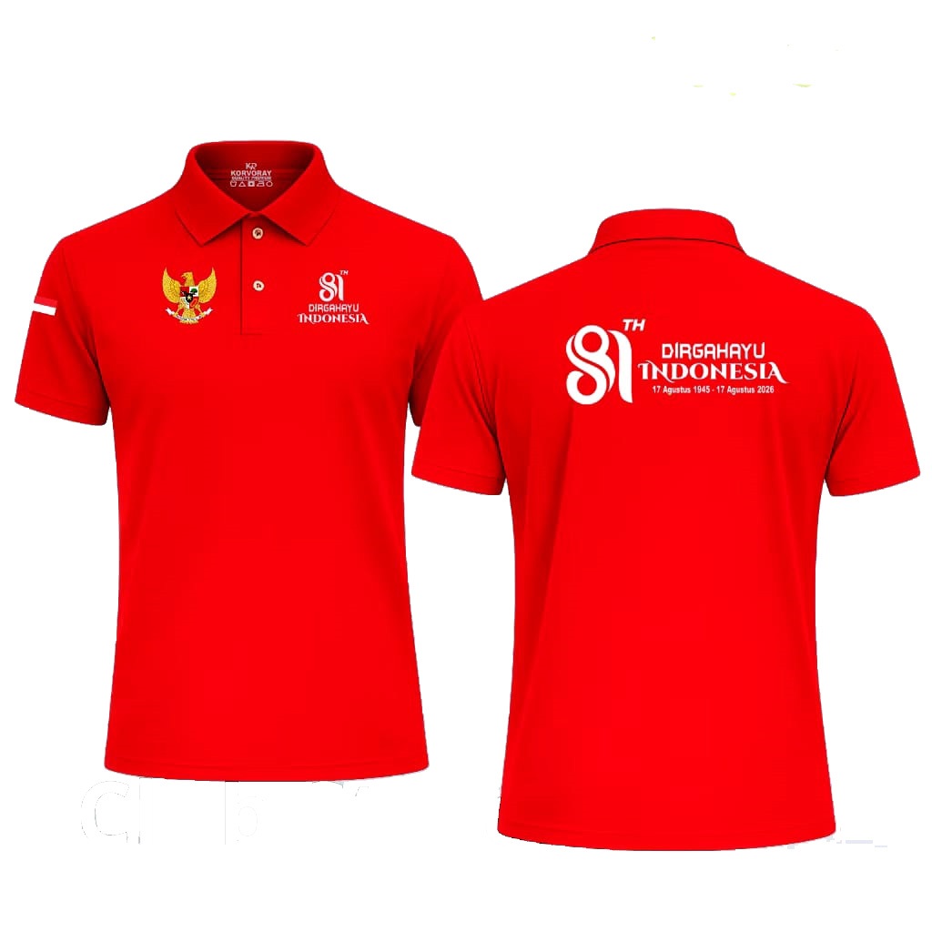 Polo Shirt 17 Agustus 1945 Th 81 Kemerdekaan Polo Shirt Unisex untuk Pria dan Wanita