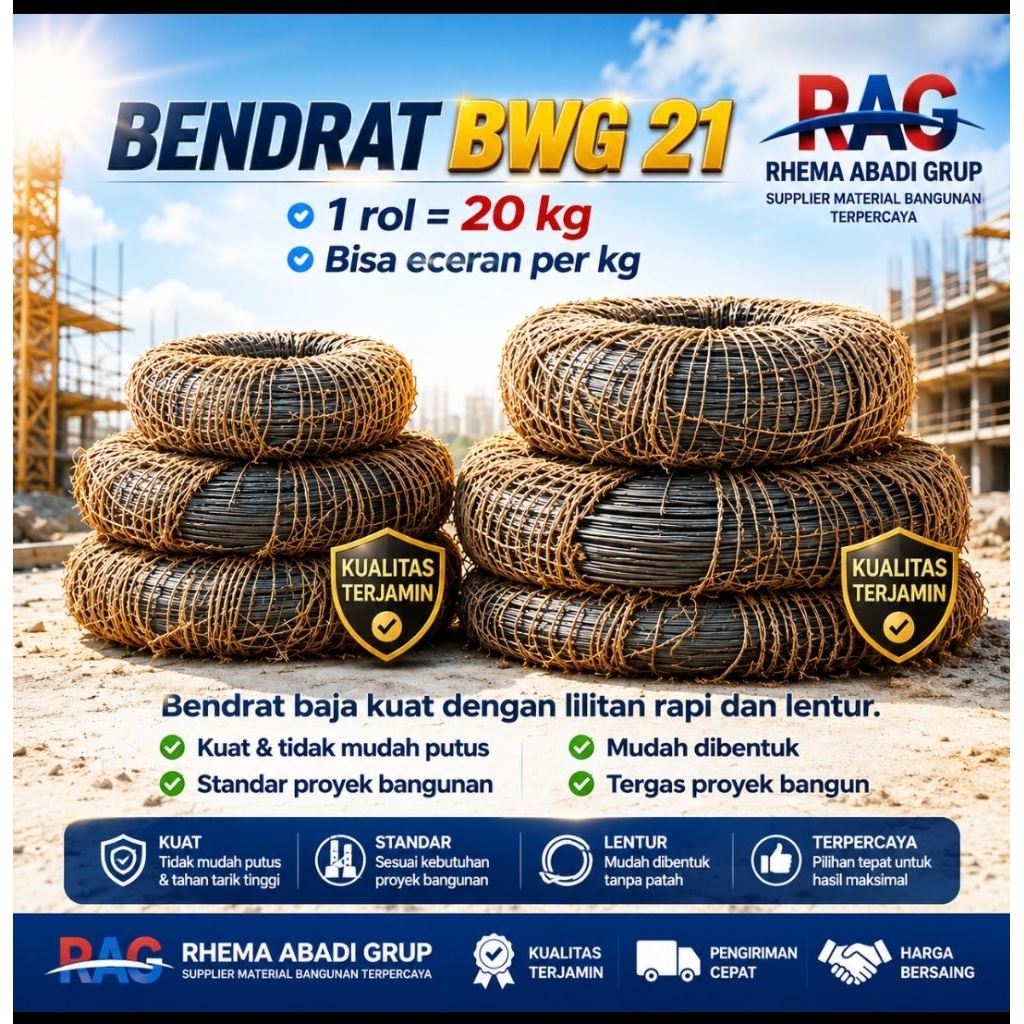 Jual Kawat Bendrat / Kawat Beton – Kawat Ikat Besi Cor Bangunan 2 kg ...