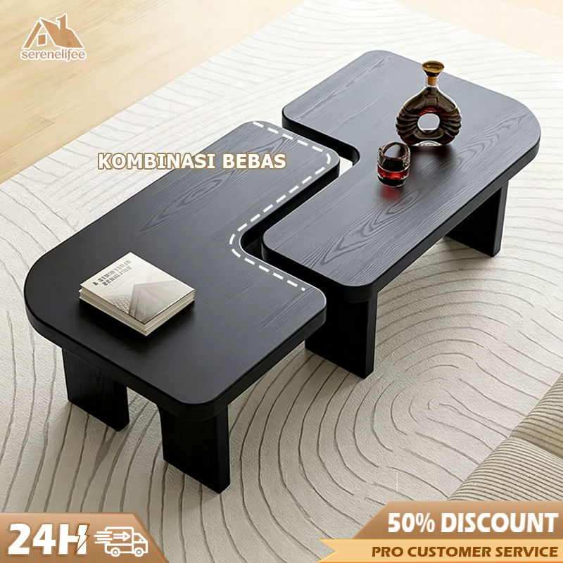 COD Meja Kopi Ruang Tamu Minimalis Meja Teh Kayu Meja Rendah Kasual Kreatif Meja Kopi Tidak Beraturan Meja Samping Sofa