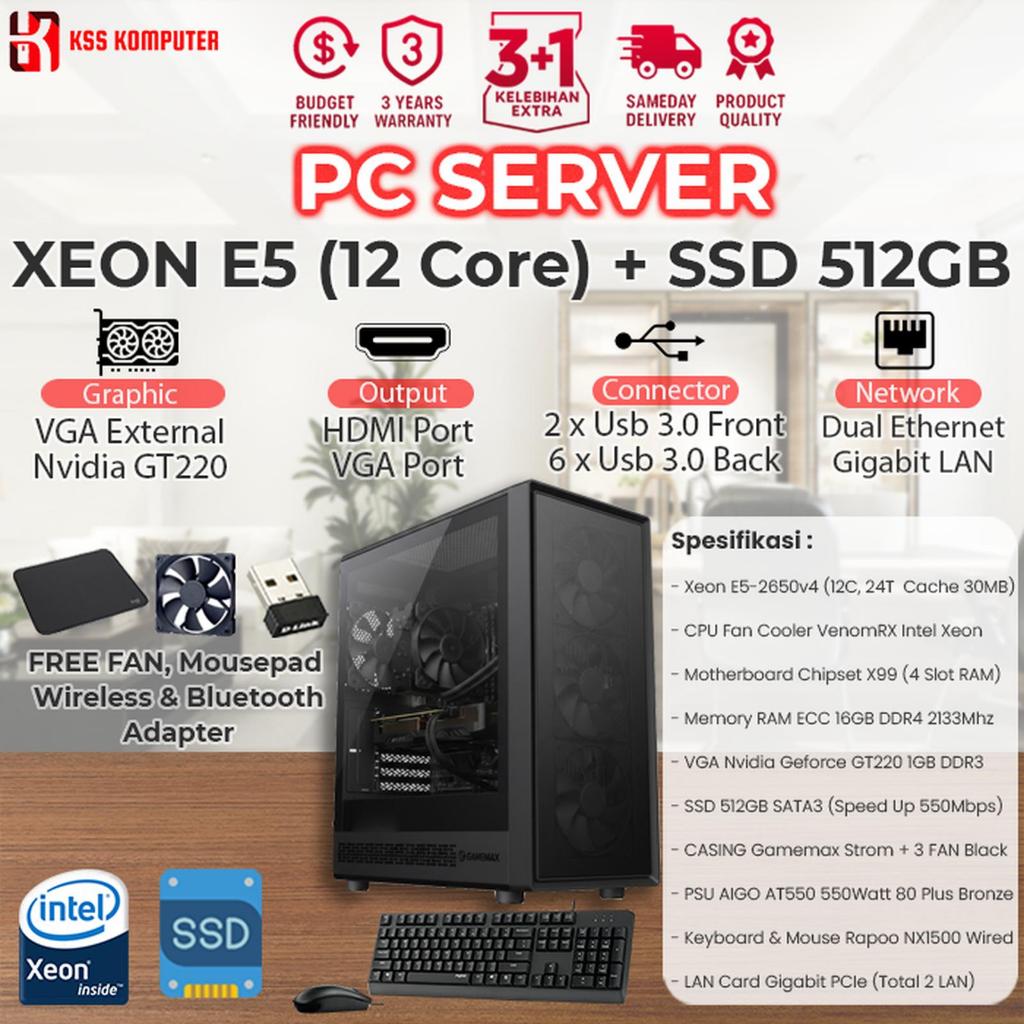 Jual KOMPUTER / PC SERVER Intel XEON E5 + RAM 32GB + SSD 512GB + RX 550 ...