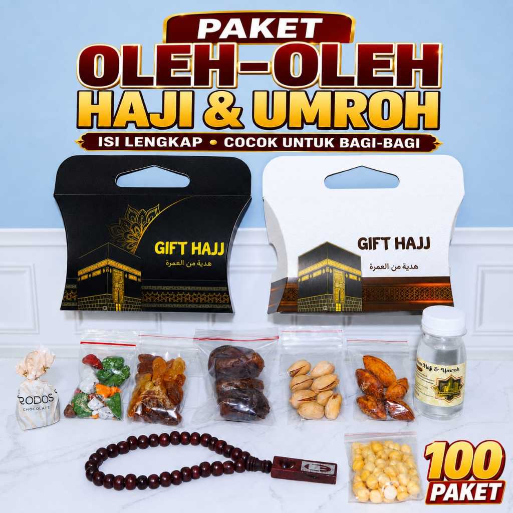 Paket Oleh-Oleh Haji & Umroh 100 Paket | Dus Jin-Jing Isi Lengkap Premium