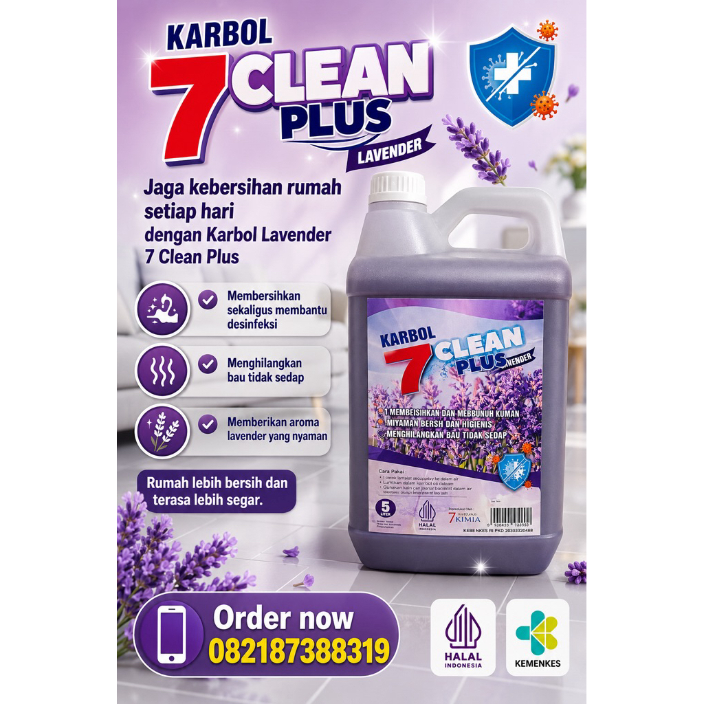Jual 7CLEAN PLUS KARBOL LAVENDER / PINE / WIPOL SABUN PEMBERSIH KAMAR ...