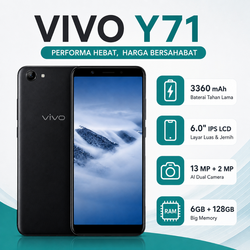 HANDPHONE VIVO Y71 RAM 6/128 GB [GARANSI 1 BULAN] / hp vivo