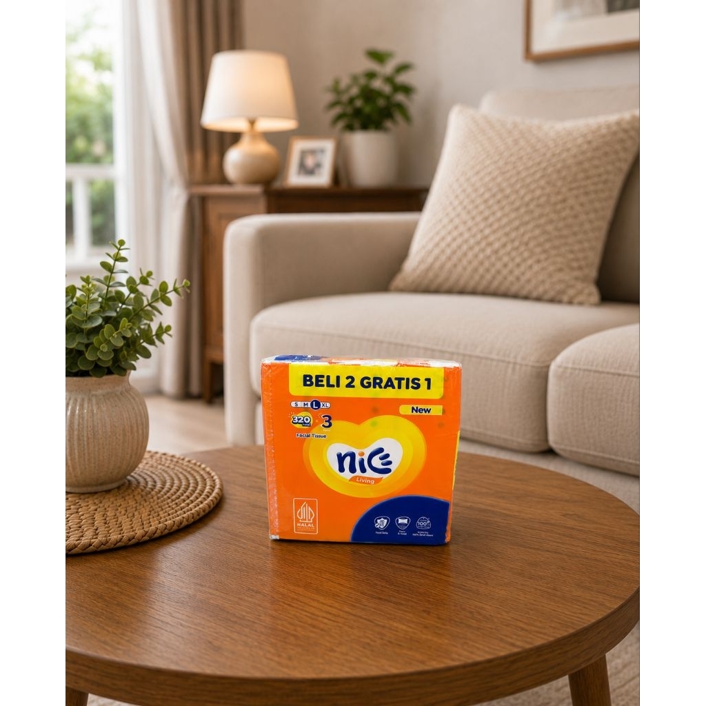 Jual Nice Living Facial Tissue 320 Helai Bundling Isi 3 Pack | Shopee ...