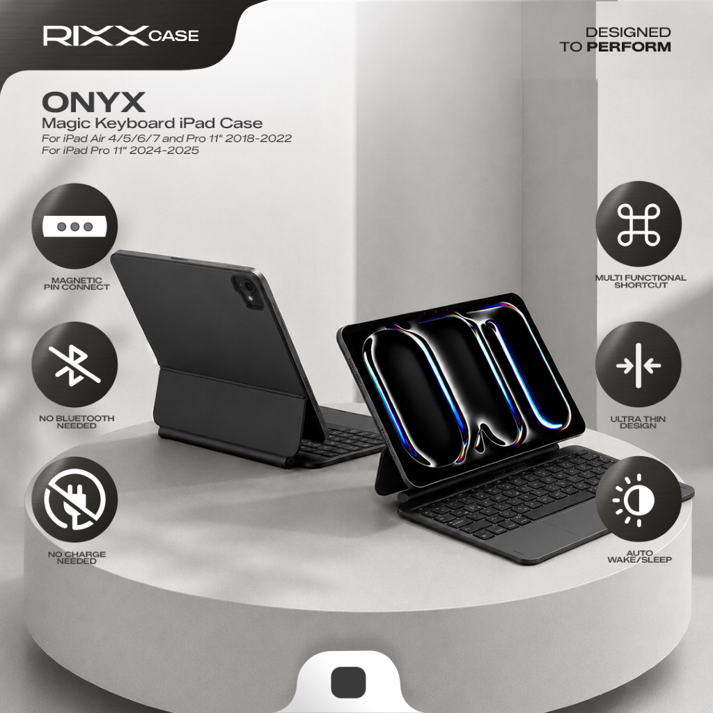 Jual RIXXCase ONYX Magic Keyboard iPad Case Magnetic PIN Connect Ultra ...
