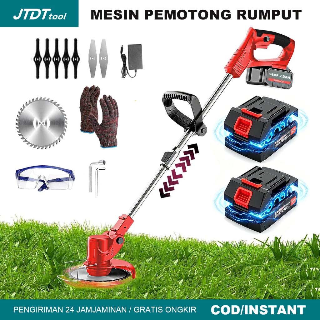 Jual Mesin Pemotong Rumput 98VF Mesin Potong Rumput 2.0Ah Cordless ...
