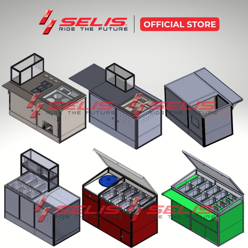 SELIS - Box Pujasera Gerobak Listrik Custom, Fiber dan Stainless Steel Gerobak Listrik Universal / Box Gerobak Listrik / Custom Box Gerobak Listrik