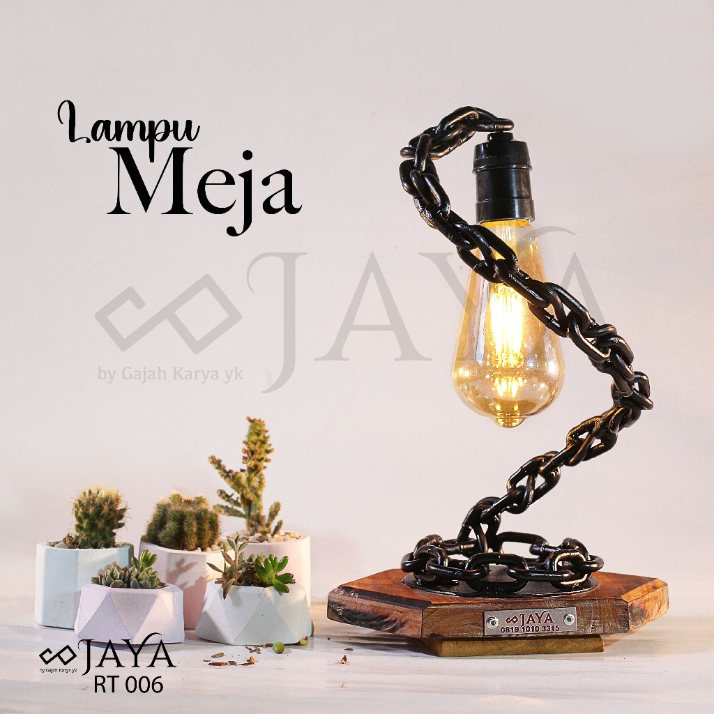 Jual RT006 LAMPU MEJA RANTAI BESI INDUSTRIAL DEKORASI ESTETIK | Shopee ...