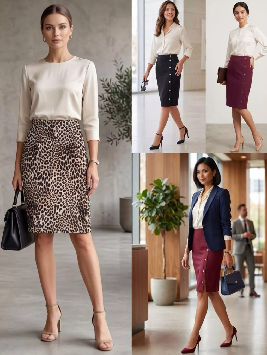Rok Span Kantoran Wanita BDE Midi Skirt With Side Buttons - 2471