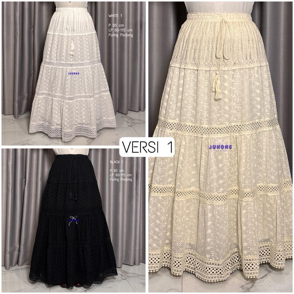 Jual KATBOL - Rok Katun Bolong Bordir Panjang Import Premium | Shopee ...