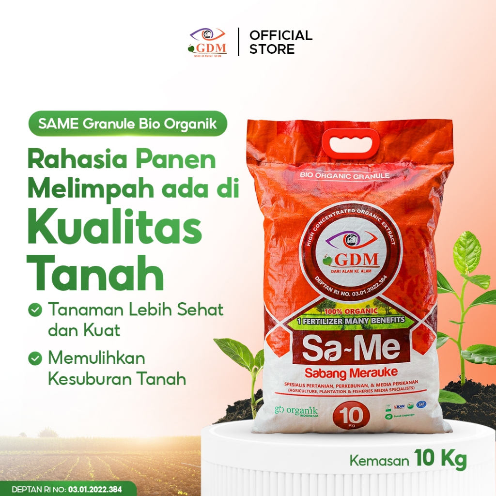 Pupuk Mikroba Tanah GDM SAME Granule Pupuk Hayati Akar Kuat 10kg
