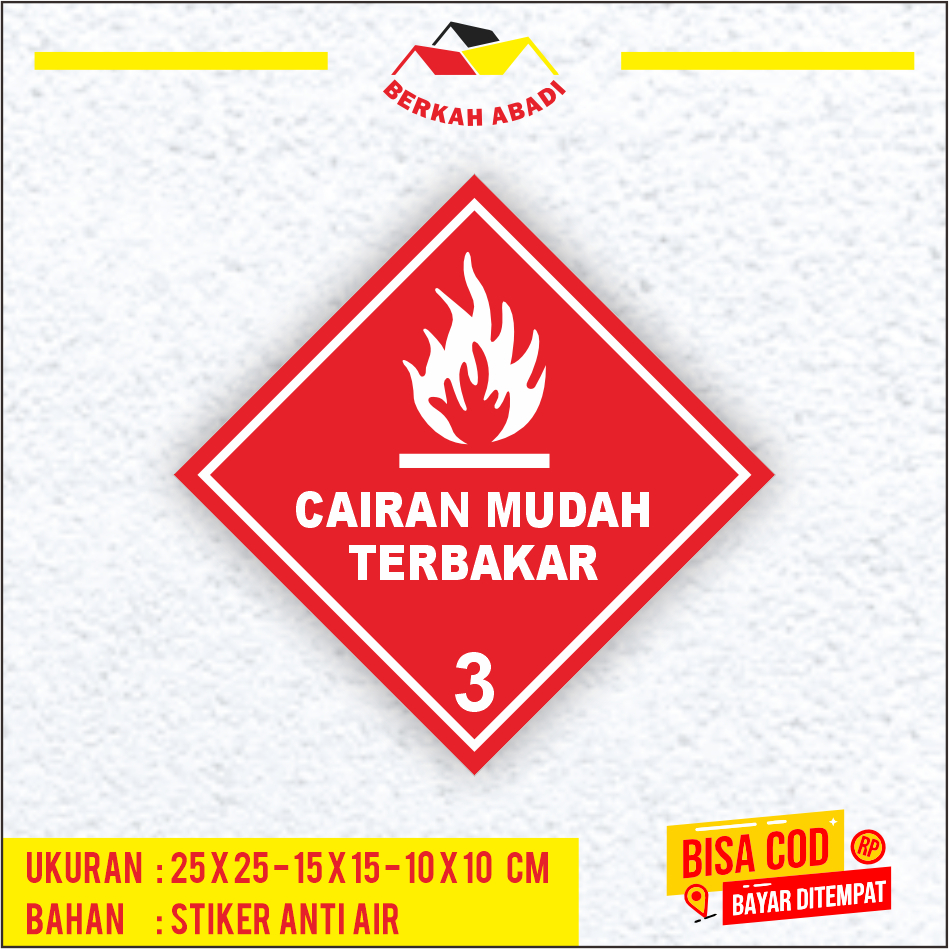 Jual tiker Label Simbol B3 IATA Transportasi Kelas Material Bahaya ...