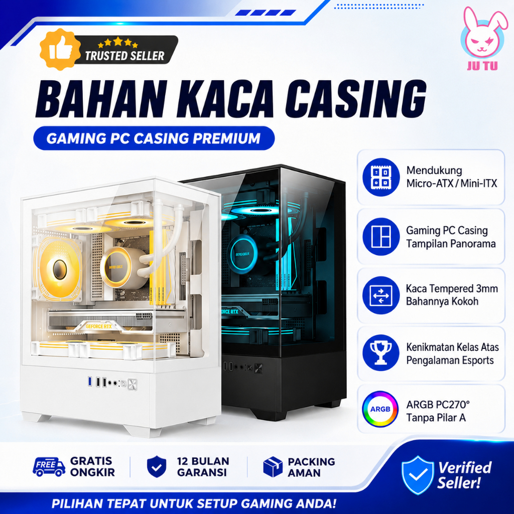 Jual JT Casing PC N100 Aluminium Tempered Glass Komputer with Tempered ...