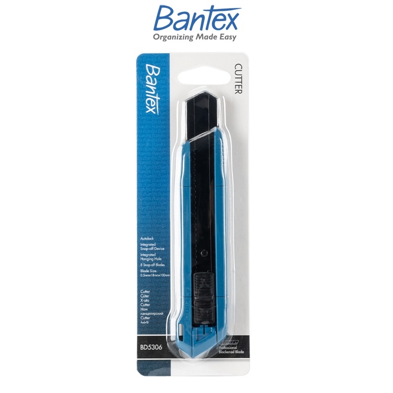 Bantex Cutter Pemotong Premium Untuk Kertas Pisau Baja AutoLock Warna Hitam Blackening BD5X06