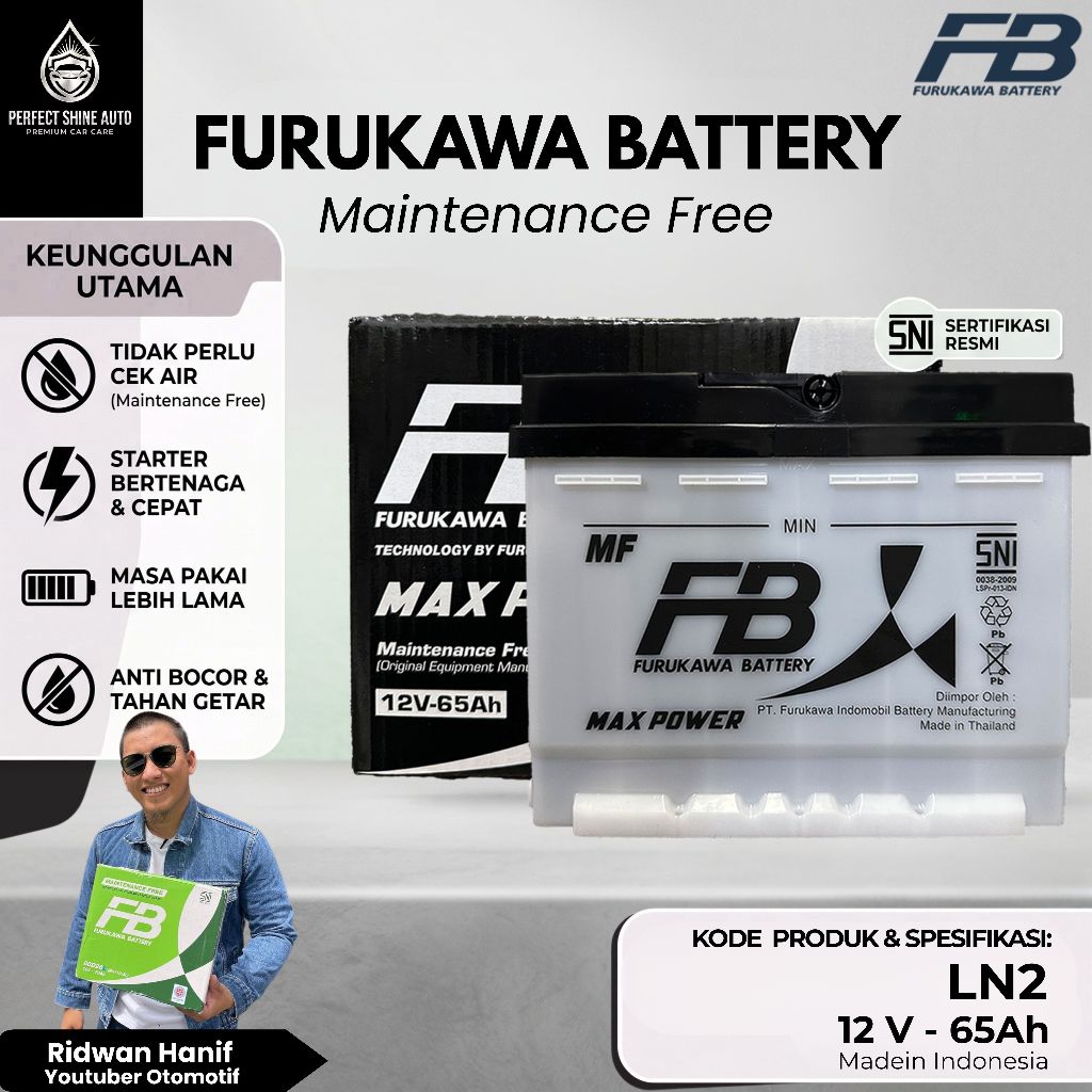 Jual Furukawa Battery / FB Aki Mobil Maxus MIFA 9 DIN 65 / LN2 65Ah Aki ...