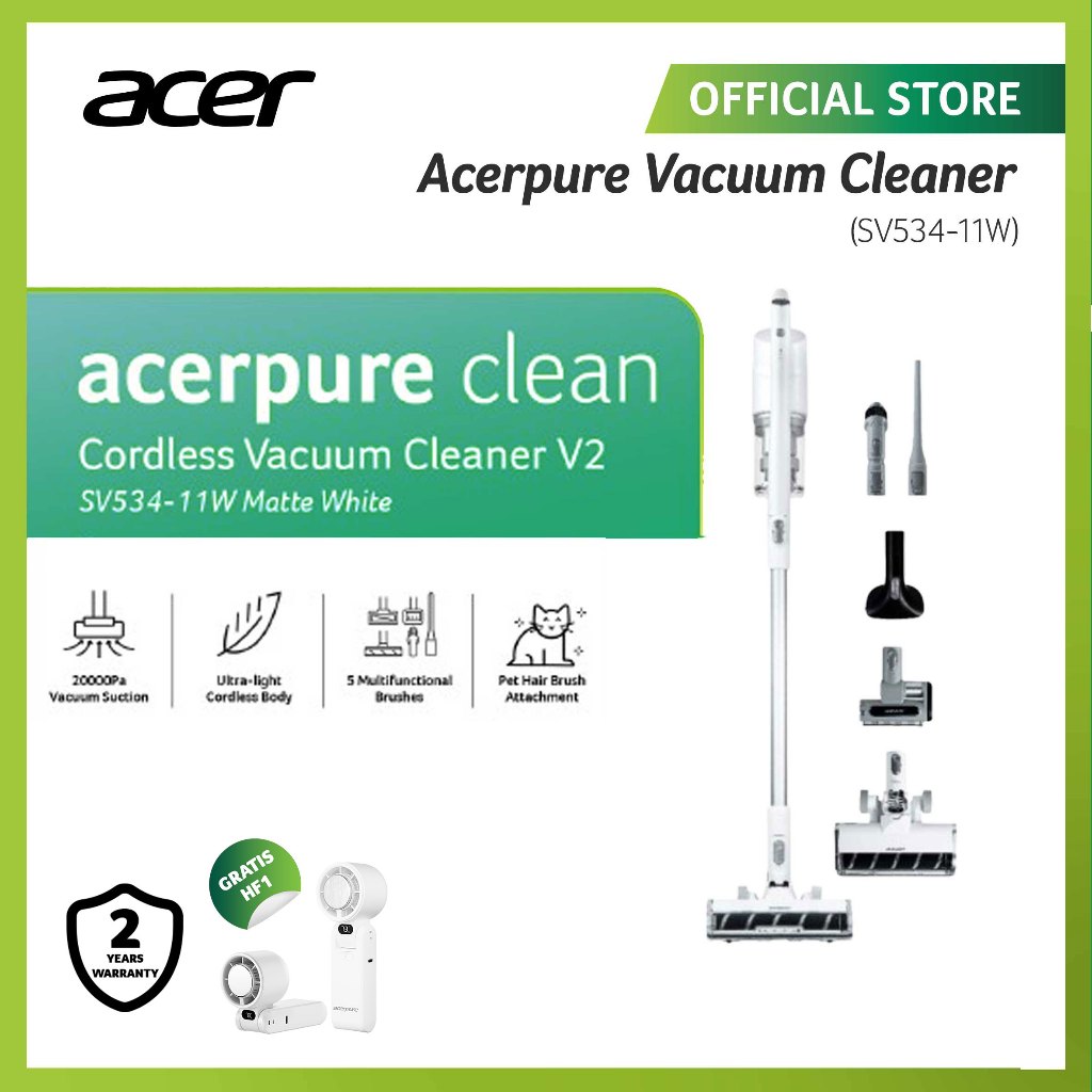 Jual (FREE HANDFAN) ACERPURE CLEAN V2 CORDLESS VACUUM CLEANER SV534-11W ...