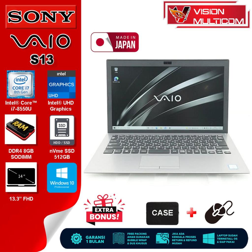 Jual Laptop SONY VAIO Core i7-8550U | 8GB / nVme 512GB | 13.3