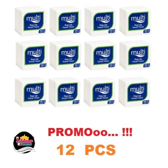 Jual ( PAKET 12 pcs ) Tisu MULTI POP Up 150s Baru facial tissue kemasan ...