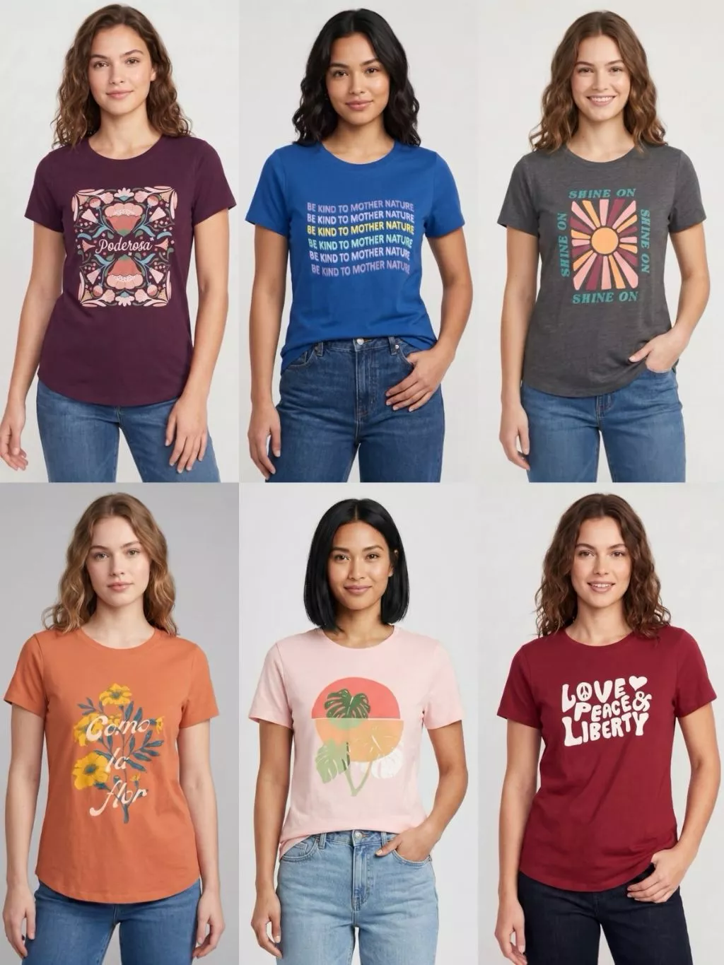 Kaos Lengan Pendek Wanita SNM Women's Everyday Graphic Short Sleeve Crew Tee - 2513