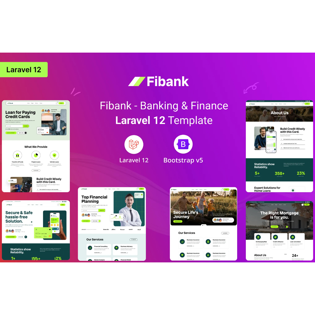 Fibank – Template Laravel 12 untuk Website Perbankan & Keuangan Modern