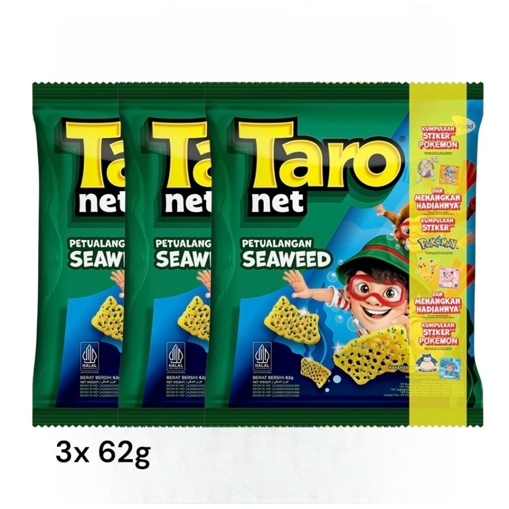 Jual Snack Taro Net Rumput Laut 62g [Paket 3 pcs] - Taro Net ...