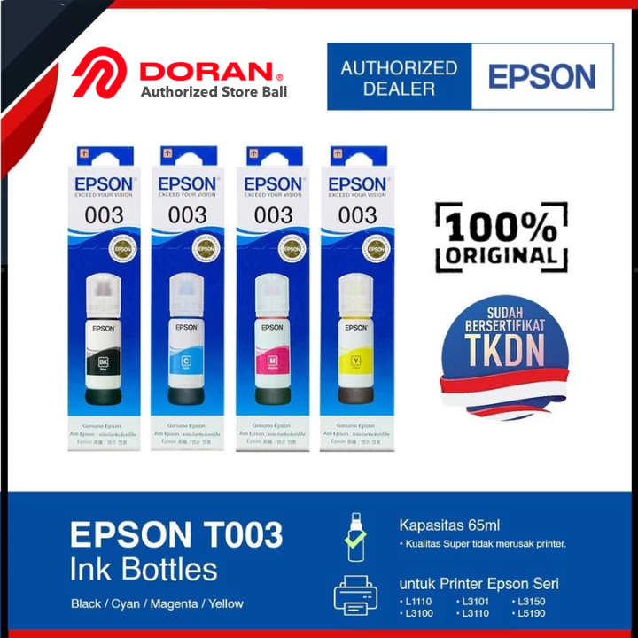 Jual Tinta EPSON 003 Original Refill Ink Printer L3110 L3150 L 3110 L ...
