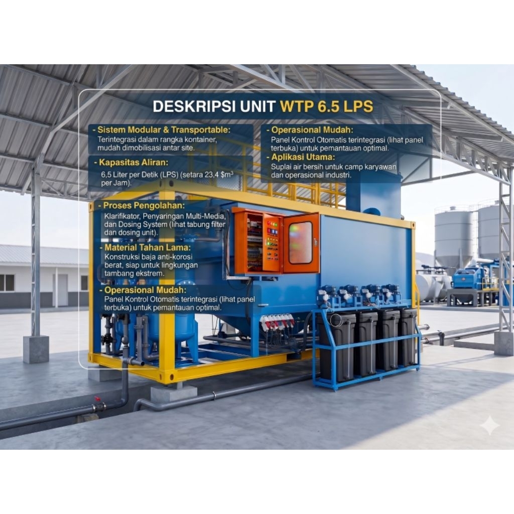 Jual WTP (Water Treatment Plant) kapasitas 5 LPS (Liter per detik) yang ...