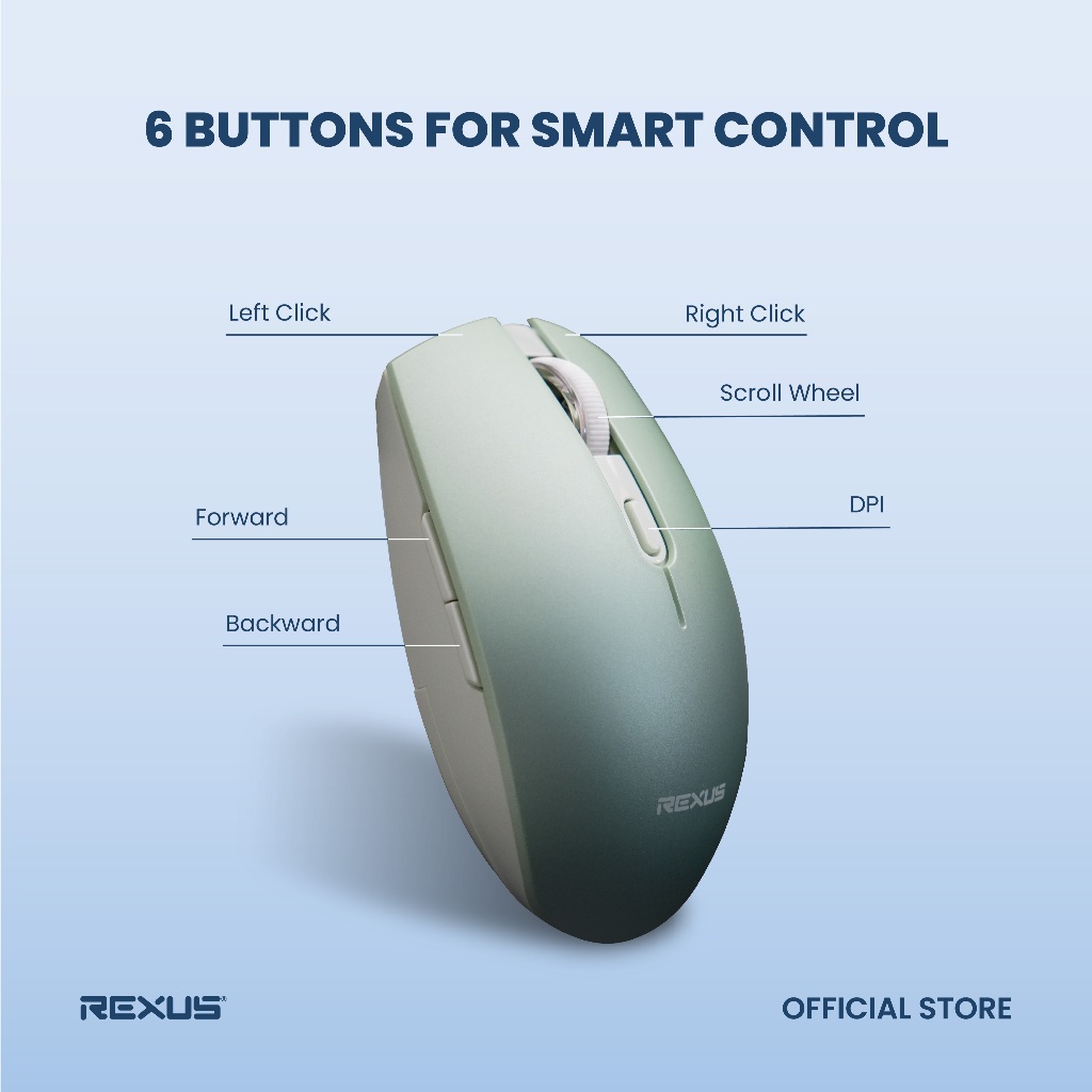 Rexus Q60 Wireless Office Mouse Silent Click Up to 3 Years Battery Life (6)