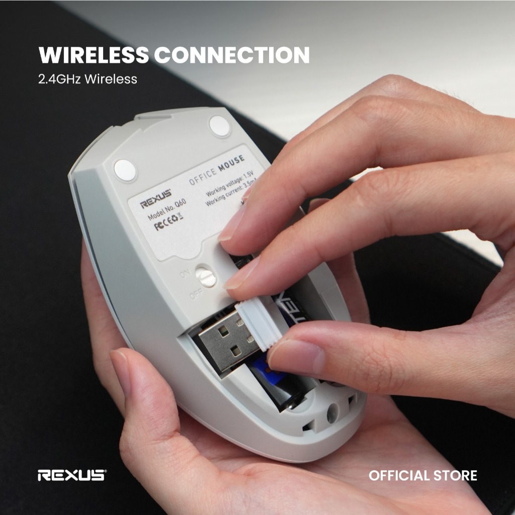 Rexus Q60 Wireless Office Mouse Silent Click Up to 3 Years Battery Life (3)