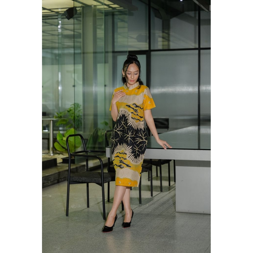Batik Couple Motif Indira Kuning La 8