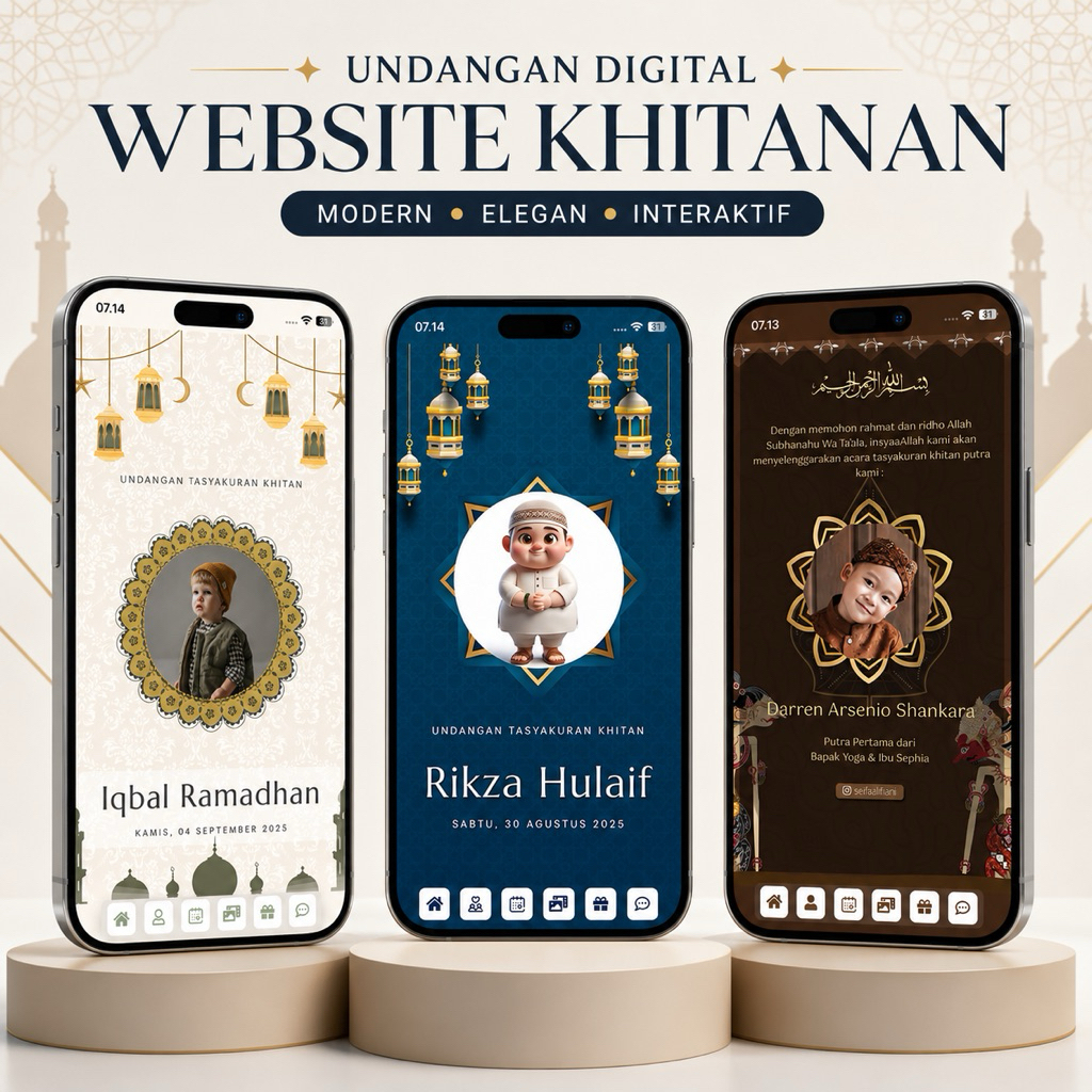 Undangan Khitanan / Khitan WEBSITE / Undangan Digital Khitanan WEBSITE - Tema Foto & Tanpa Foto