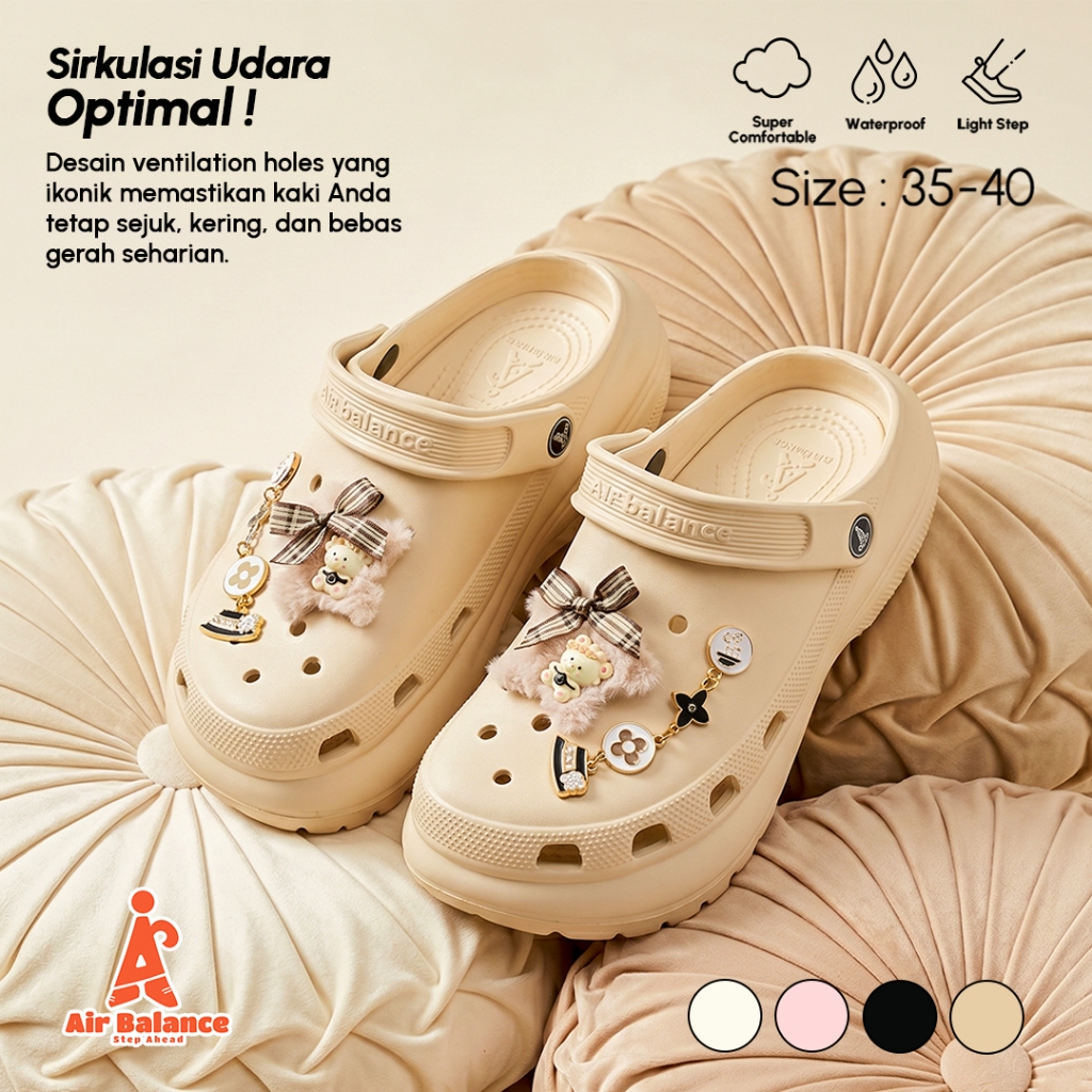 Air-Balance Sandal Baim Nyaman Empuk Motif Pita EVA Rubber…