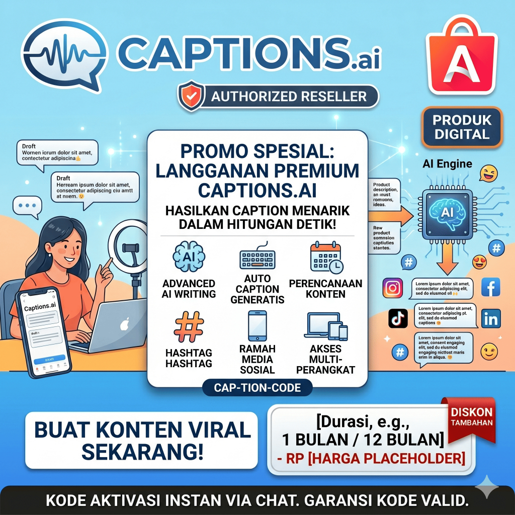 Captions.ai Premium - Aplikasi AI Video Editor, Auto Subtitle & Eye Contact
