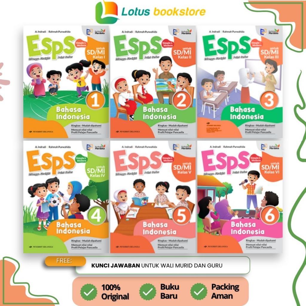 Jual Esps Bahasa Indonesia SD Kelas 1 2 3 4 5 6 - Kurikulum Merdeka ...