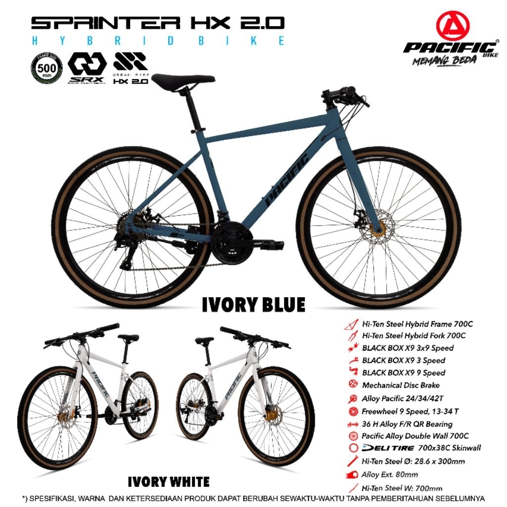 SEPEDA 700CC PASIFIC SPINTER HX 2.0 9SPEDD