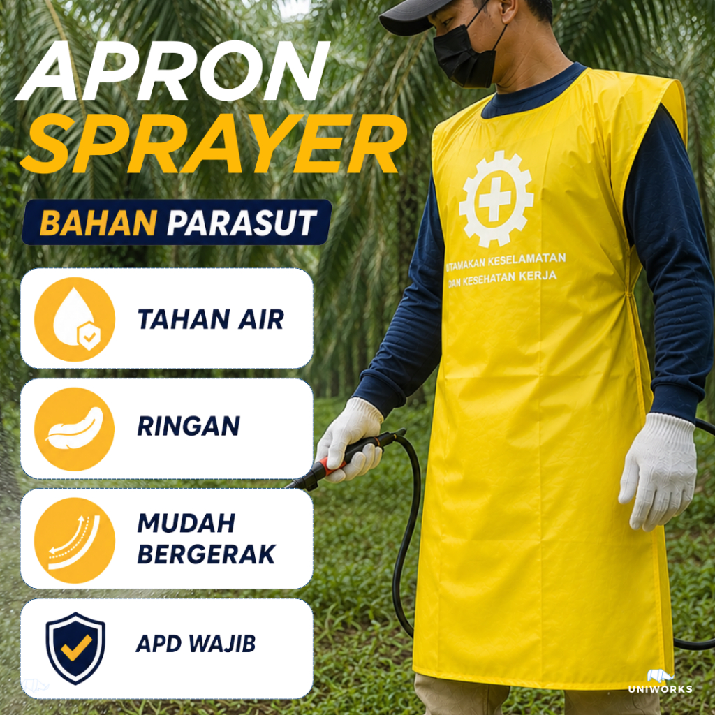 Jual UNIWORKS Celemek Apron Semprot Parasut Anti Air Waterproof APD ...