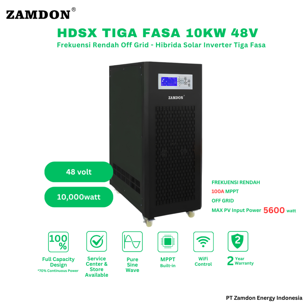 Jual Zamdon Solar Inverter Tiga Phase / Tiga Fasa 10KW/12.5KVA 48V Off ...