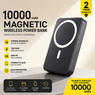 LENTIVEN Powerbank Wireless 10000Mah Mini Fast Charging Magsafe Magnetic 20W For Iphone Garansi 1 Tahun WXX27