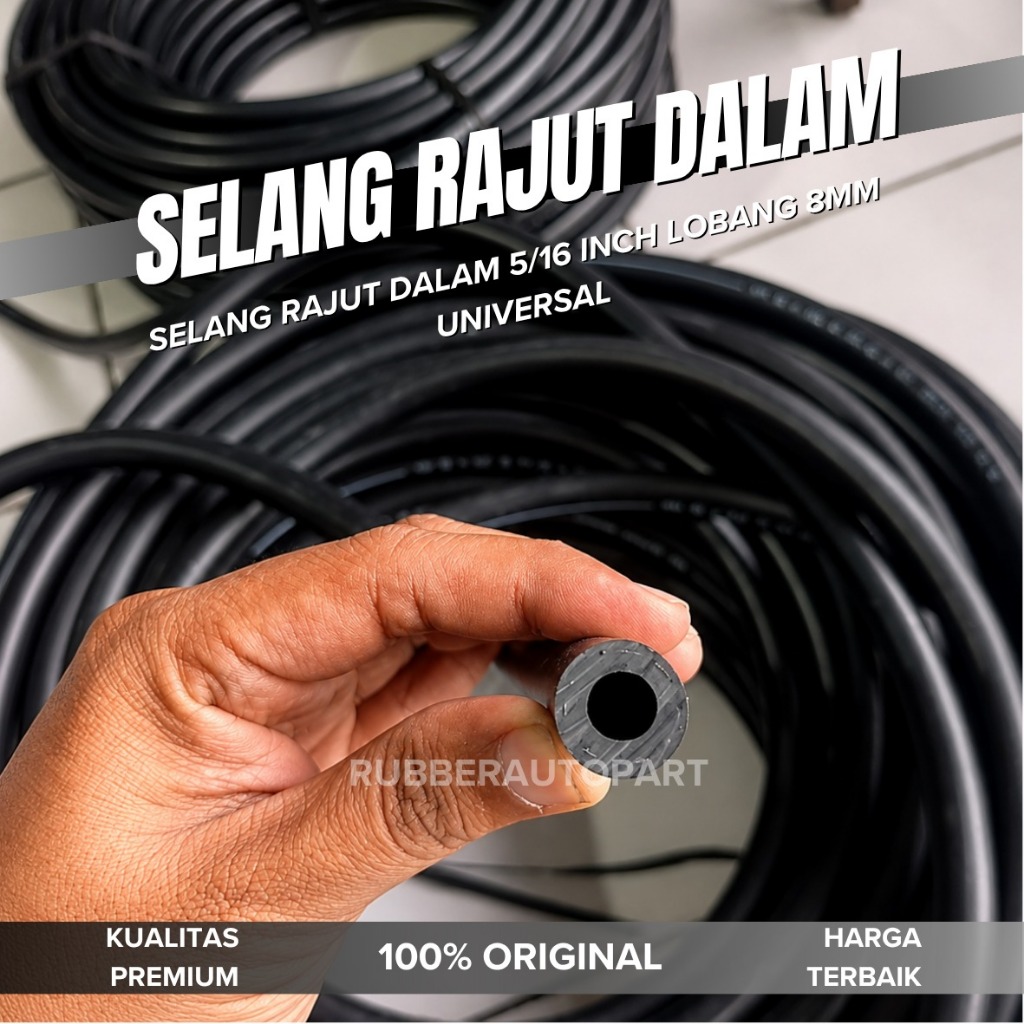 Jual selang rajut dalam 5/16 inch lobang 8mm universal | Shopee Indonesia