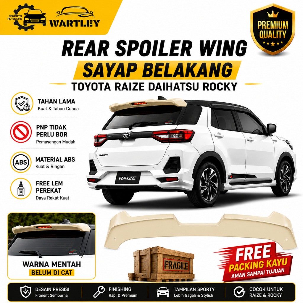 Jual Rear Spoiler Sayap Belakang Toyota Raize Daihatsu Rocky | Shopee ...