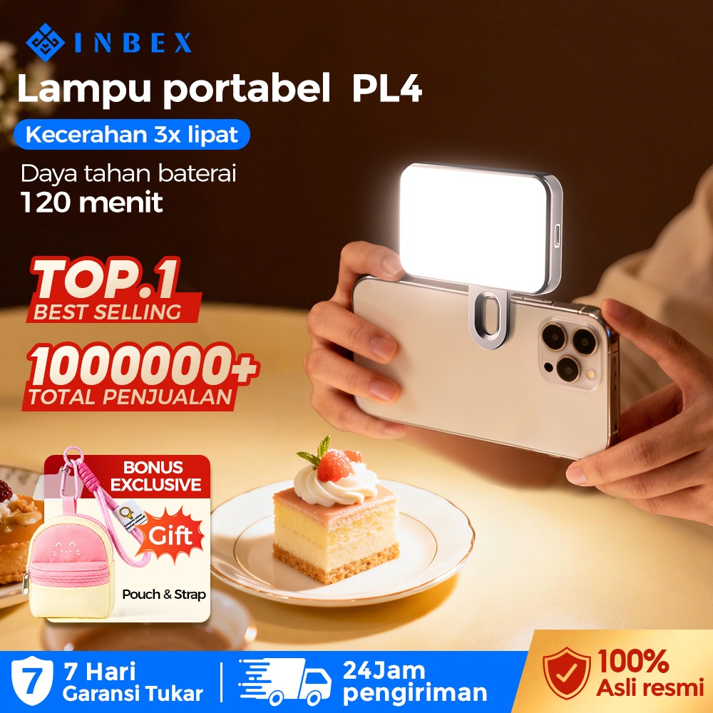Jual INBEX PL4 PRO 3 Warna Mini Lighting Selfie Lampu Portable LED ...