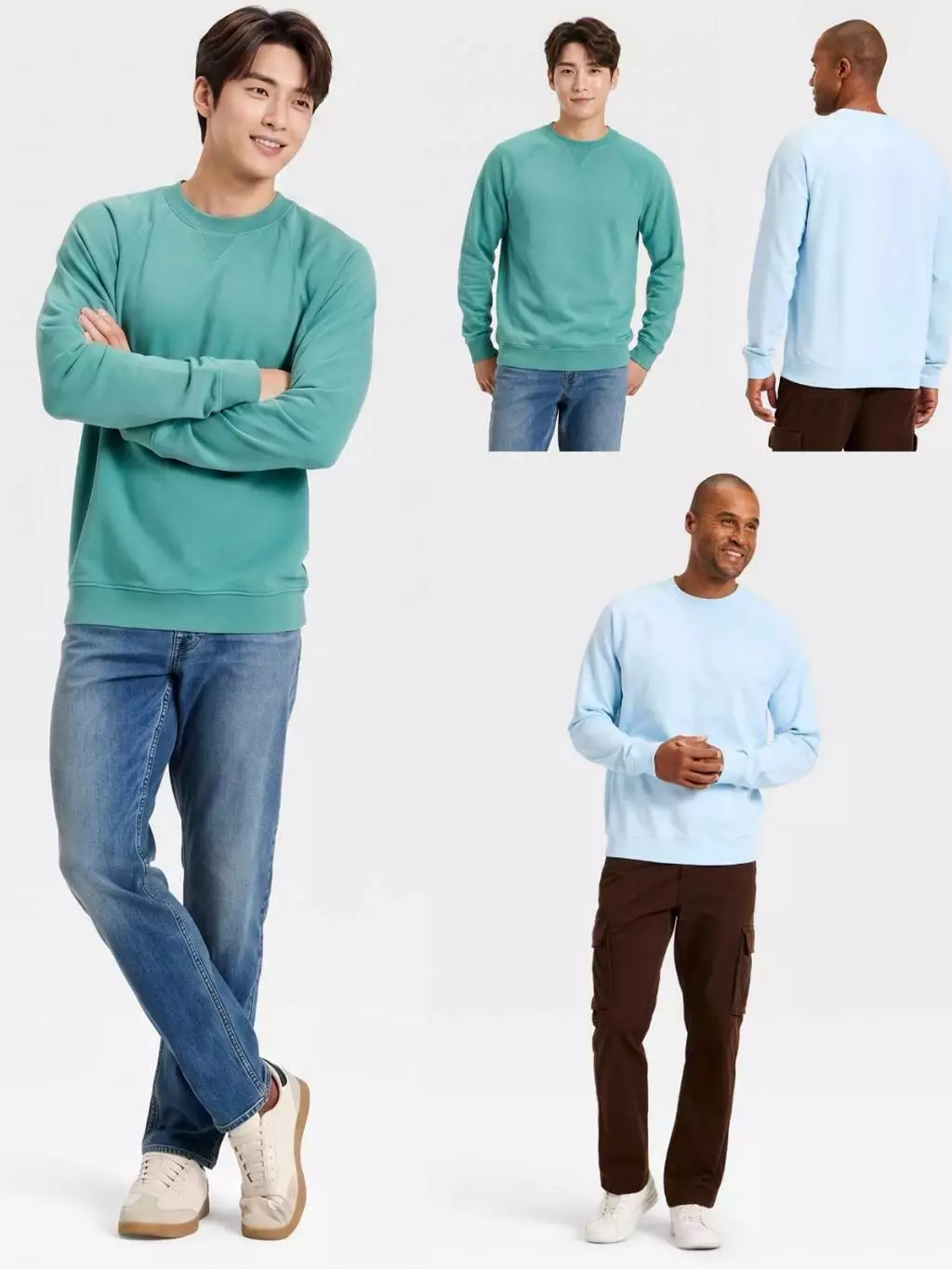 Sweater Pria Bahan French Terry Adem GF Men's Vintage French Terry Crewneck Sweatshirt - 2640