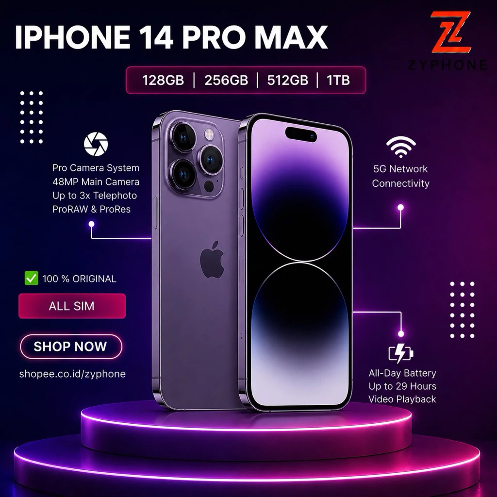 ZYPHONE iPhone 14 PROMAX / 14 PRO 512GB/256GB/128GB LIKE NEW - foto 1