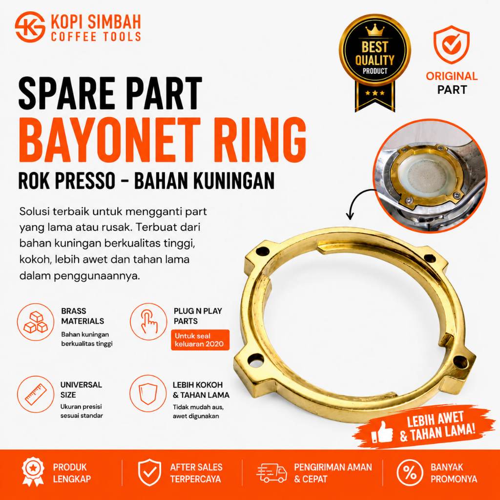 Jual Spare Part Bayonet Ring Rok Presso Bahan KUNINGAN Kokoh Tempat ...