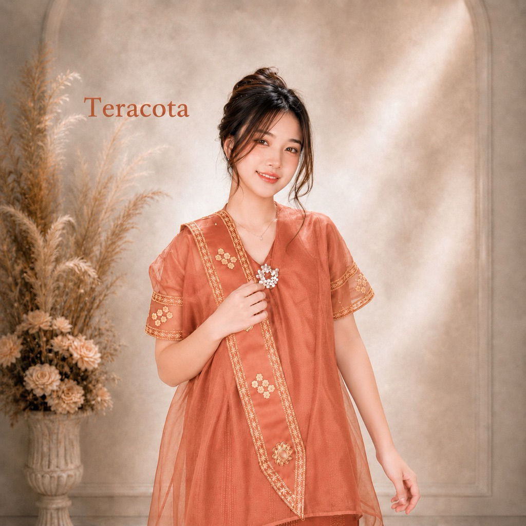 Tampil Anggun dan Elegan dengan Baju Bodo Polos Model Kotak + Selendang Sima Premium Original Bugis